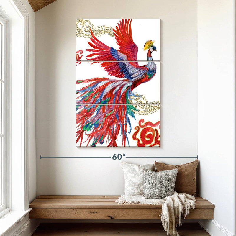 Colorful Bird Phoenix, 50" H x 32" W