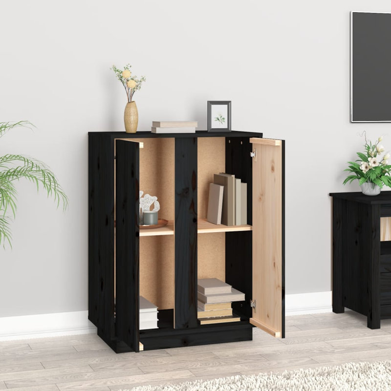 Mascha 60cm Solid Wood Sideboard, Black