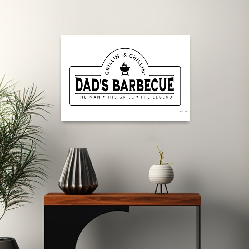 «Dad's Barbecue», art contemporain, H 16 po x l 24 po