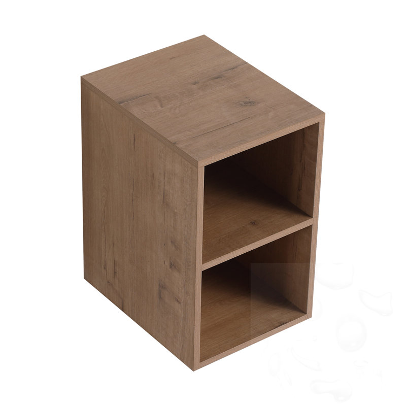 Rangement mural pour salle de bain avec tablettes, Noyer