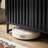 Cabinet With Slatted Grille Striped Door,Modern Style Cabinet,High-Quality MDF And Metal Leg