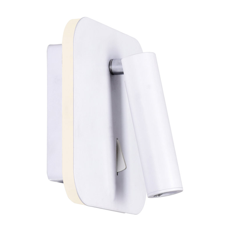 Bipin Steel LED Spotlight, White, 6'' H x 6'' W x 3'' D