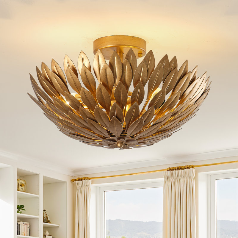Plafonnier semi-encastré à dôme 3 lumières 16 po Modern
