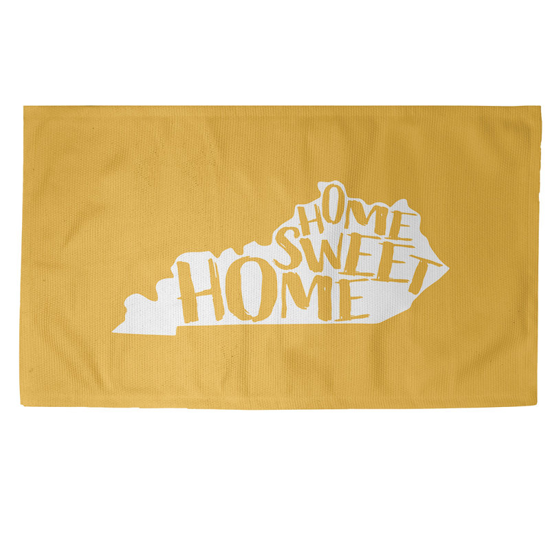 Tapis de maison jaune kentucky home, Rectangle 2 pi x 3 pi, Oui