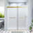 56-60*76 INCH Double Sliding Frameless Soft-Close Shower Door with Premium (8mm)Thick Tampered Glass and Easy-Cleaning Coating In Brushed Gold