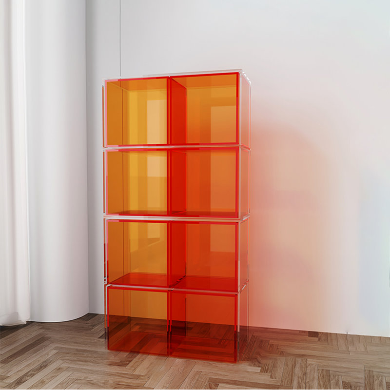 Bibliothèque de salon simple en acrylique, Orange