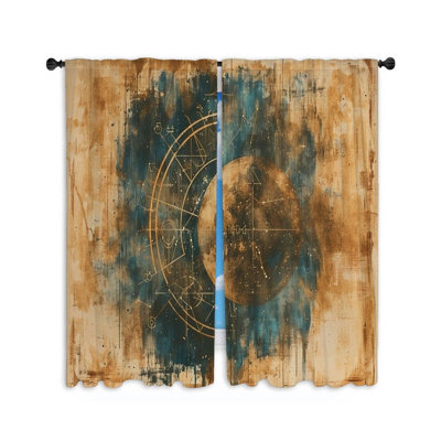 Paire de rideaux obscurcissant en polyester Hesselbein