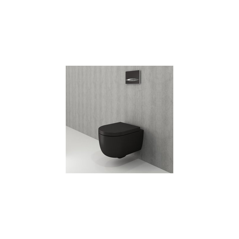 Venezia Rimless Wall Hung Toilet 49cm, Matte Black