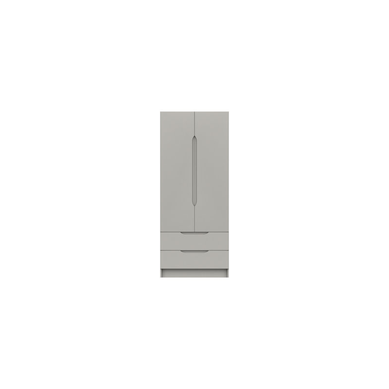 Alianys 2 Door Manufactured Wood Wardrobe, Light Grey Gloss