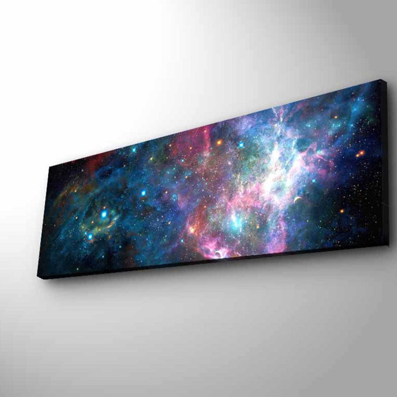 Superbe peinture sur toile lumineuse à DEL, 11,8 po x 35,4 po | Toile 100% suède avec cadre 100% bois (épaisseur: 1,2 po) | À piles (1 x 9 V, non incluse) | Parfait pour la décoration intérieure et l'ambiance
