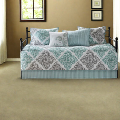 Ensemble de literie réversible 6 pièces, bourre en coton turquoise moderne pour la maison d'amis