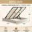 Wooden Platform Bed Frame with Lift Up Storage, King, Rustic Off White-204592588-204592590