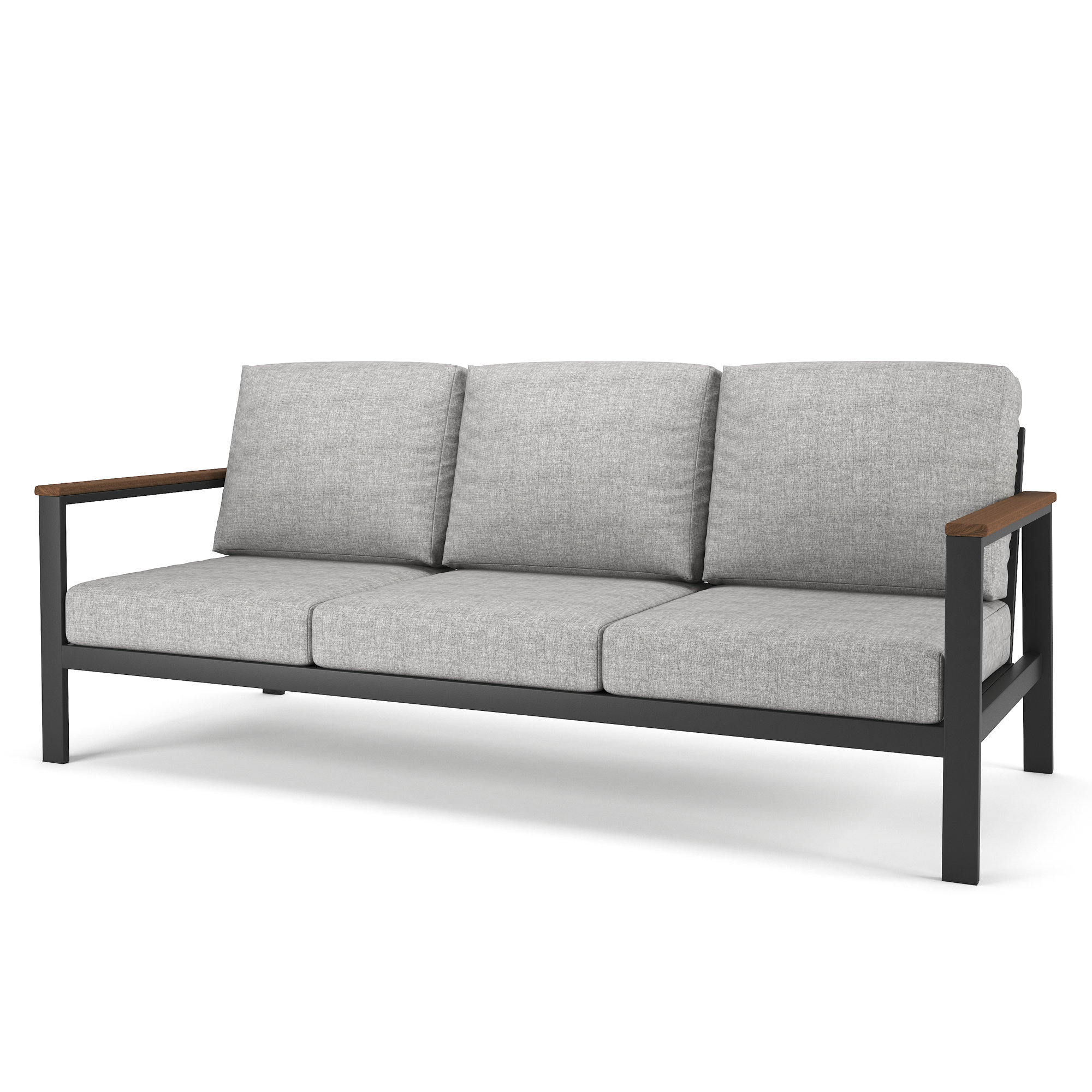 Townsend Outdoor Patio Sofa with Cushions, Canvas Granite Sunbrella® Canvas