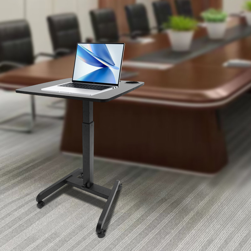 Torenzo Adjustable Metal Base Standing Desk, 30" H x 23.6" W x 19.5" D, Black