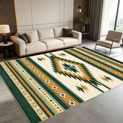 Tapis à rayures géométriques 1 pièce Southwestern Aztec