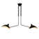 2-Light 41" Semi - Flush Mount Rotated Shade and Adjustable Height Pendant Lamp