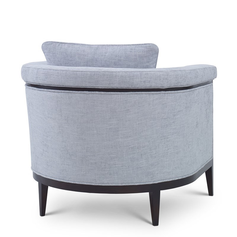 Fauteuil demi-tonneau Chalice, Ébène vintage, Lin UV-Rollo