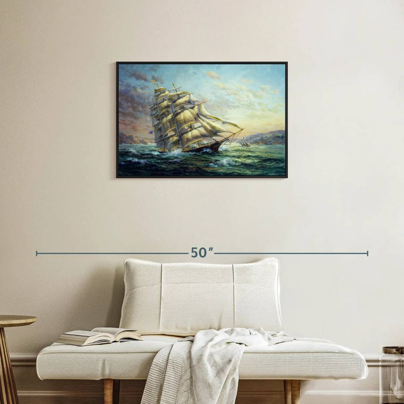 Clipper Ship Surprise, Cadre flottant noir, 31 po x 21 po