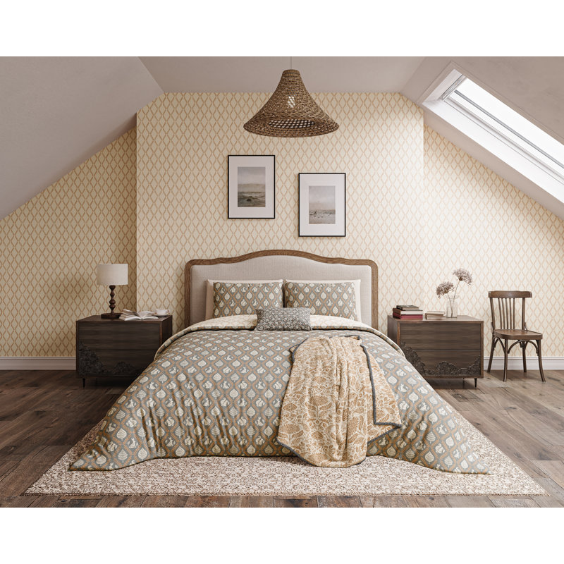 Woodland Trellis Duvet Cover Set, Double Duvet Cover + 2 Pillowcases