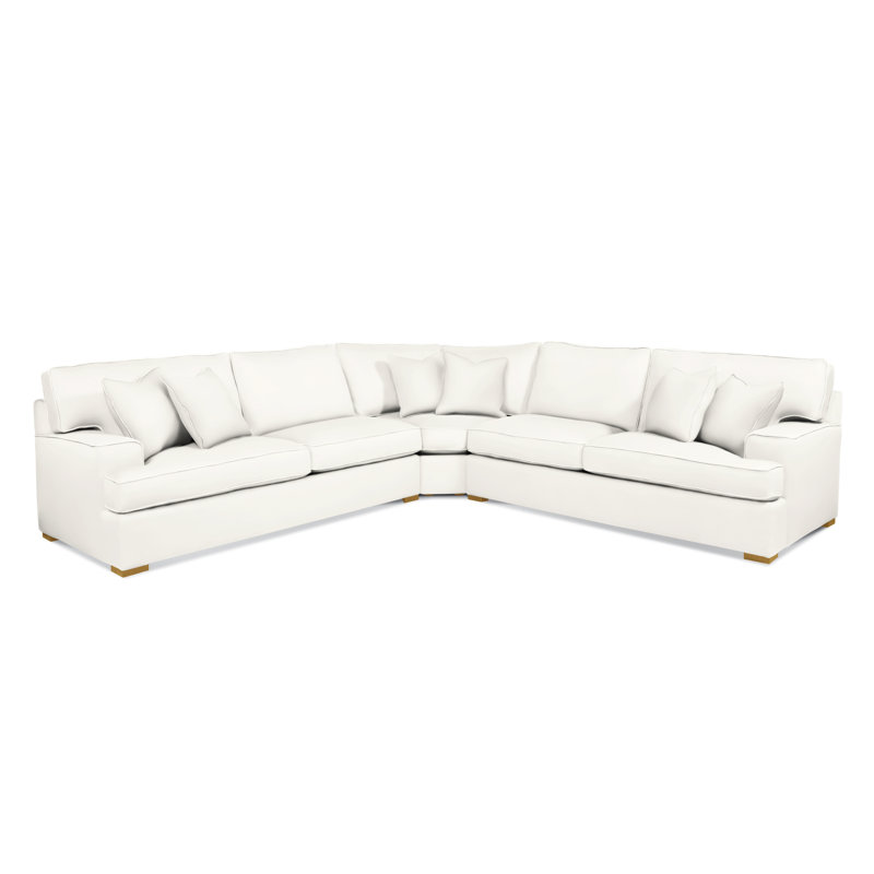 Sadie 3-Piece Upholstered Sectional, Elite Ivory; 0321-91, Flax