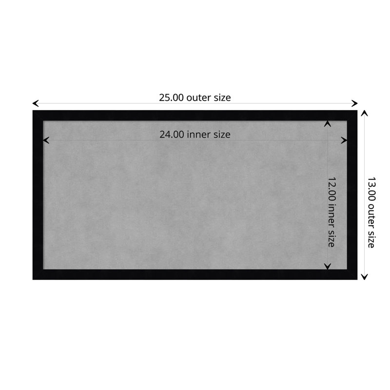 Tableau magnétique noir Svelte, H 13 po x l 25 po