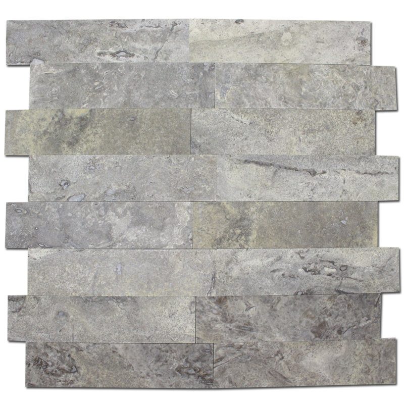 3x12 SILVER TRAVERTINE H/F & STRAIGHT