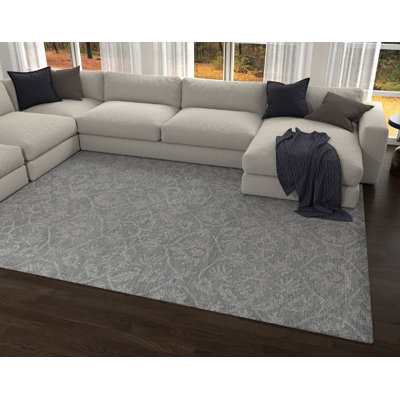 Tapis gris en laine touffeté à la main Agna