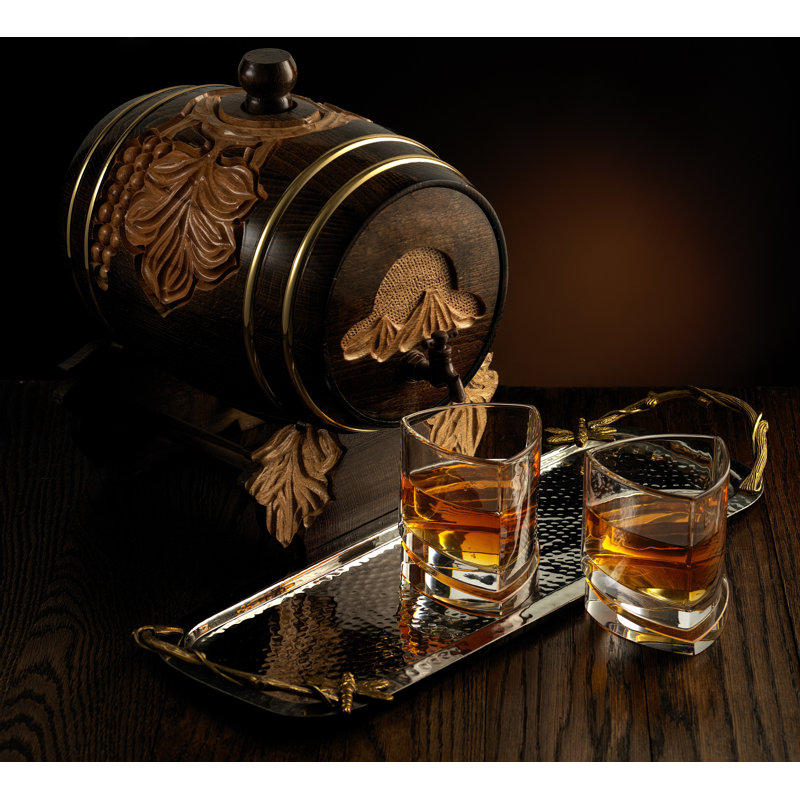 JoyJolt Aqua Vitae Triange Whiskey Glass, 9.9oz
