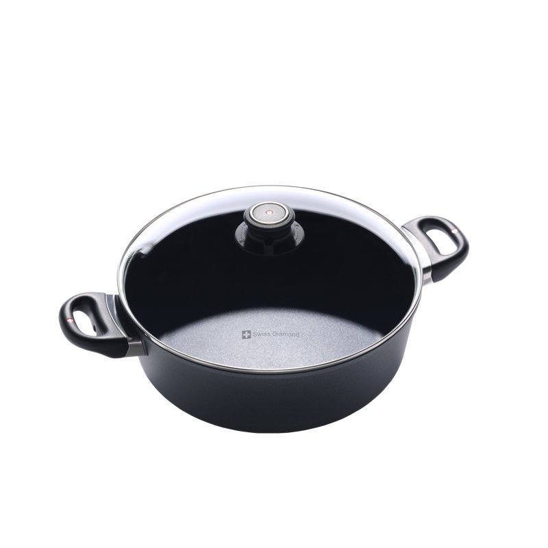Swiss Diamond Non-Stick Round Braiser with Lid, 5.3 Qt.
