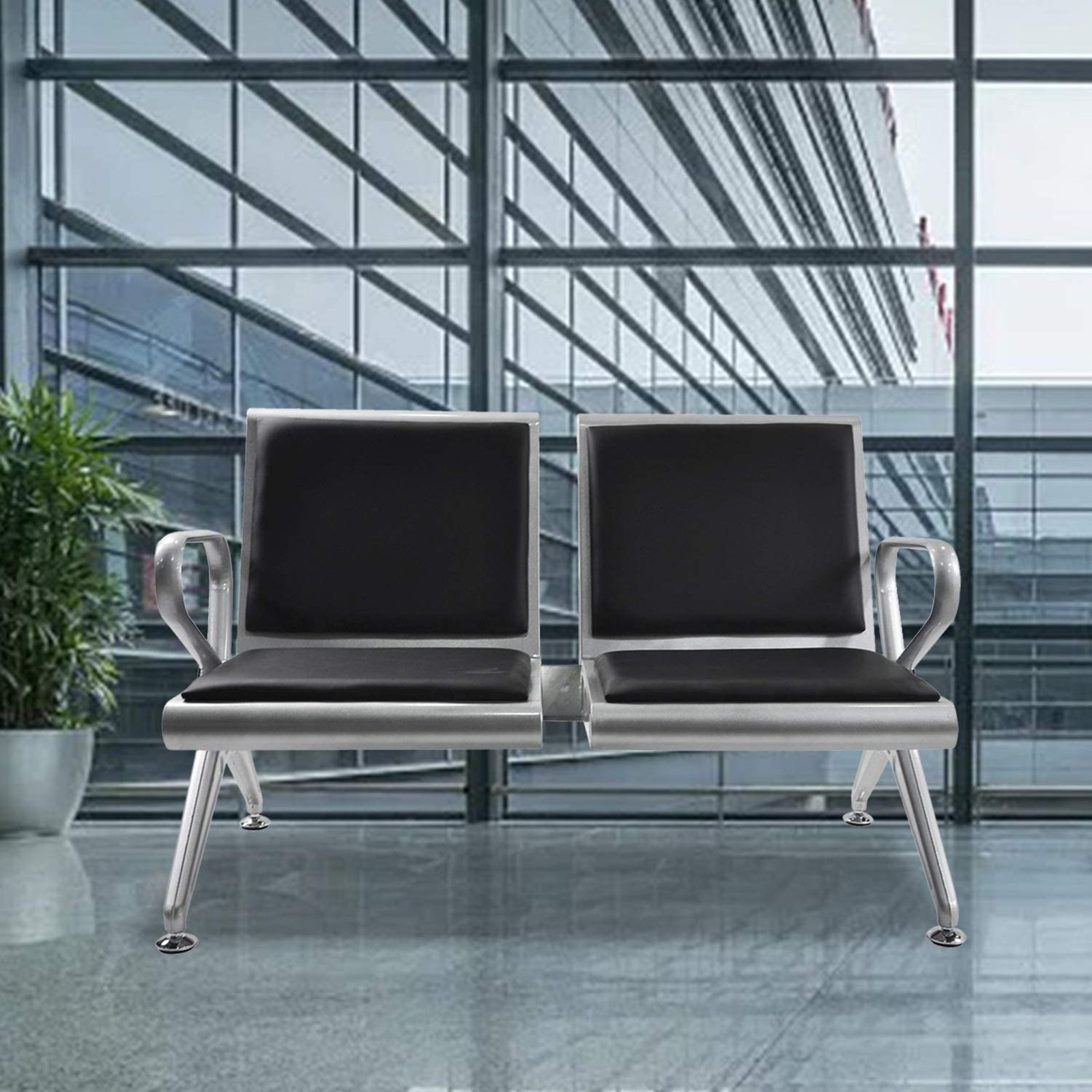 walsport Walsport 2 Seat Waiting Chair Airport Chair Office Reception ...