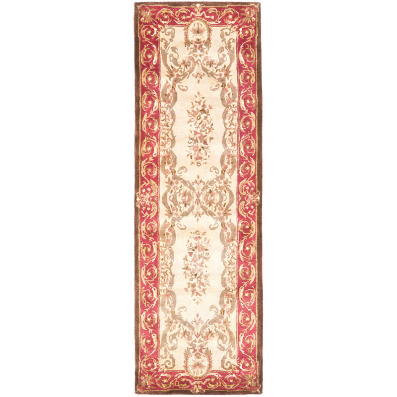 Tapis oriental en laine touffeté à la main Loren, Tapis de couloir 2 pi 6 po x 12 pi