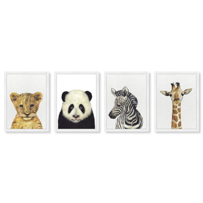" Animals Baby Animal Set " 4 - Pieces Painting Print