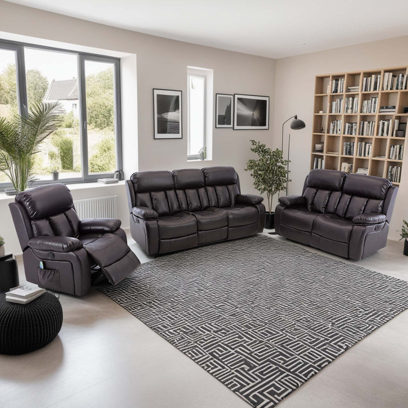 Electric Reclining Living Room Sets, Brown