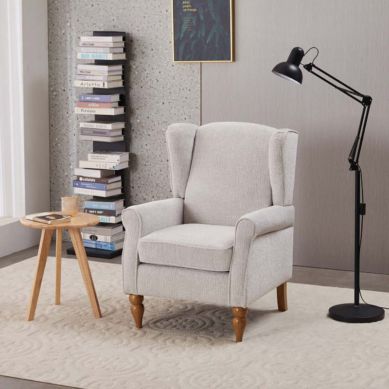 Fauteuil d'appoint à dossier haut, Beige