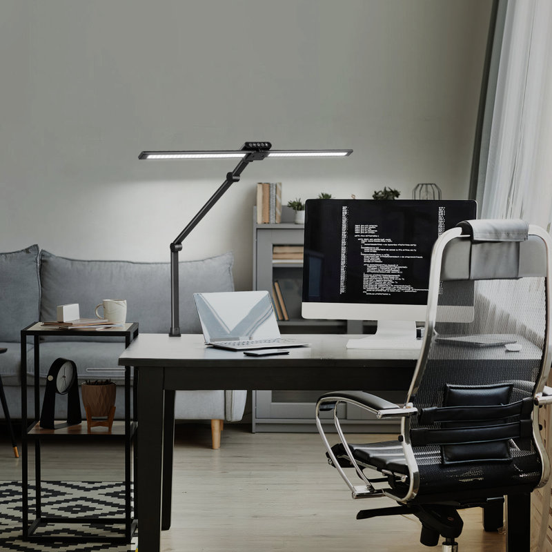 Alishaa 17.32 '' Black LED Foldable Computer Desktop Lamp With Dual Panels Touch Type