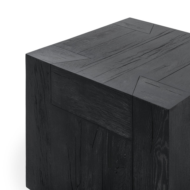 Meadow Black Solid Oak Rectangular End Table