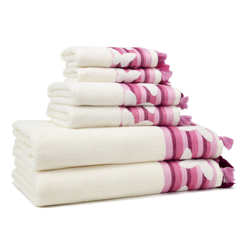 Ensemble de serviettes 6 pièces en coton turc Butterfly, Mûres de Boysen