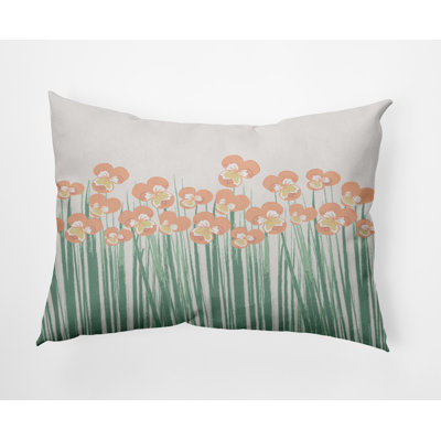 Floral Outdoor Reversible Throw Pillow