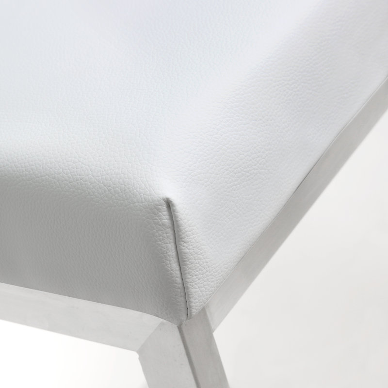Tabouret Sheraden, Simili cuir blanc, Tabouret de bar (siège d’une hauteur de 30 po)