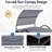 Double Outdoor Chaise Lounge Daybed With Canopy, 5-Position Adjustable Reclining Backrest With Hidden Side Table And Arched Armrests-395863048