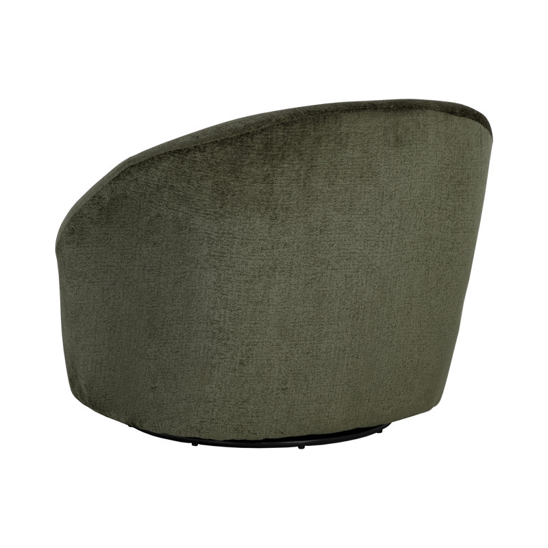 Swivel Tufted Chair, Green Polyester