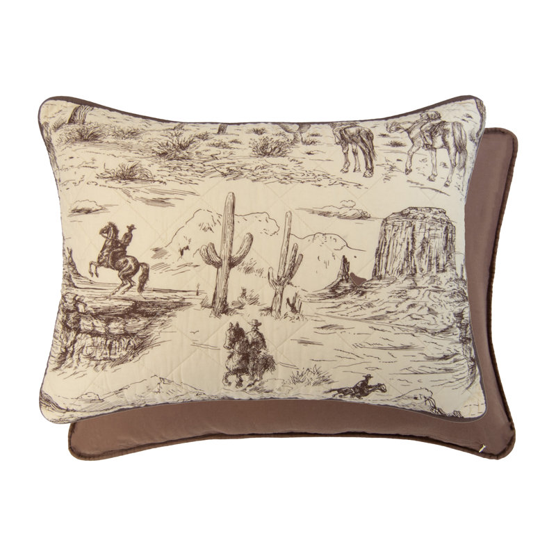 Donna Sharp Cowboy 2PC Southwest Cotton Toile Twin Quilt Set, Twin Quilt + 1 Standard Shams