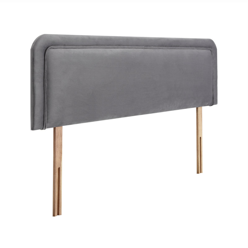 Wile Upholstered Headboard, Steel, Velvet, Small Double (4')