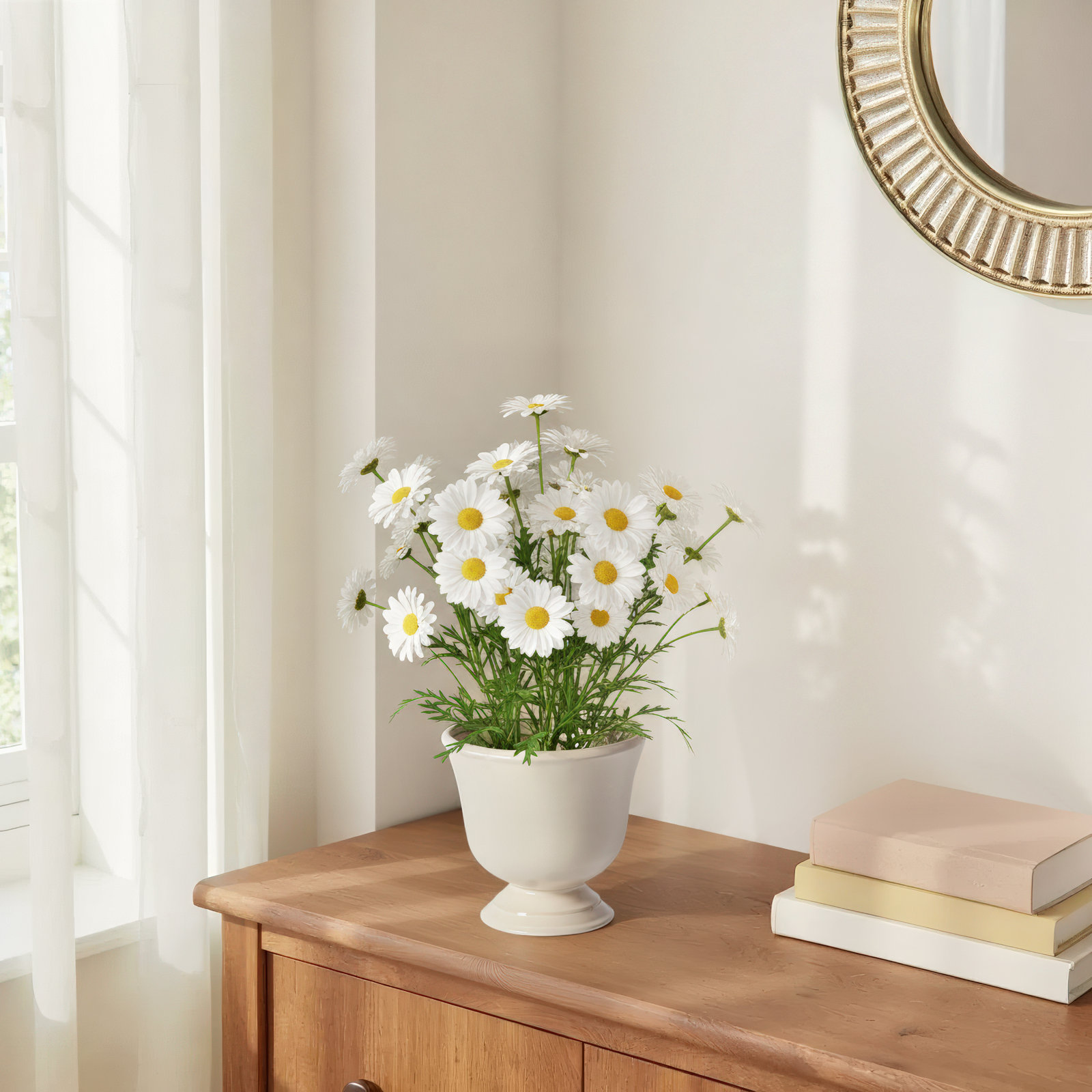 Kardi Ceramic Urn Planter, 6.75" H x 7" W x 7" D