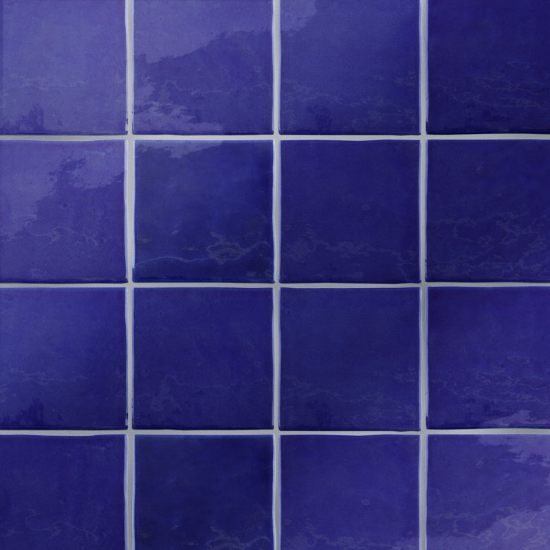Viva Antic Handmade 4" x 4" Ceramic Wall Tile, Blue