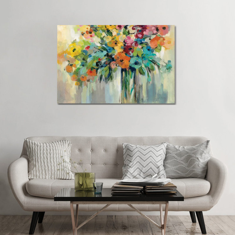 Nuage de fleurs par Silvia Vassileva - impression, Pas de tapis, Unframed, H 32 po x l 48 po x P 1,5 po