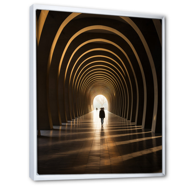 Beige Tunnel Timeless Classic Passage sur toile, H 40 po x l 30 po x P 1,5 po, Cadre flottant blanc
