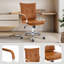 Chaise de travail en cuir Dareece avec accoudoirs rembourrés-1690196047