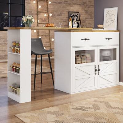 204 cm Glass Home Bar Cabinet