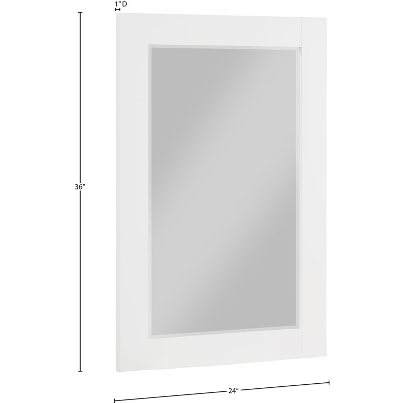 Miroir de salle de bain Kleier, 36 po x 24 po, Blanc